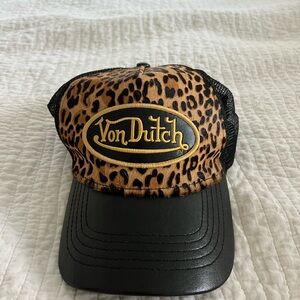 Von Dutch Leopard Print Trucker Hat